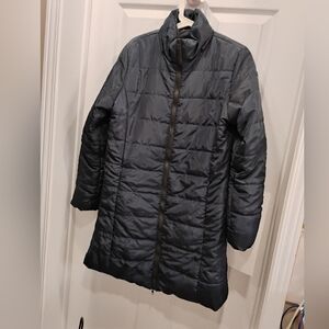 Perfect car coat... Navy Blue Long Puffer